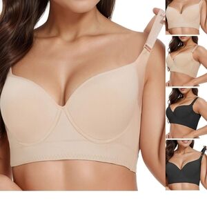 2-Plus size girls' bra, comfortable, slimming and anti-sagging 36D